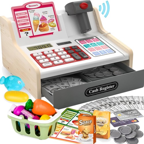 Kinderkasse holz mit scanner - holz,