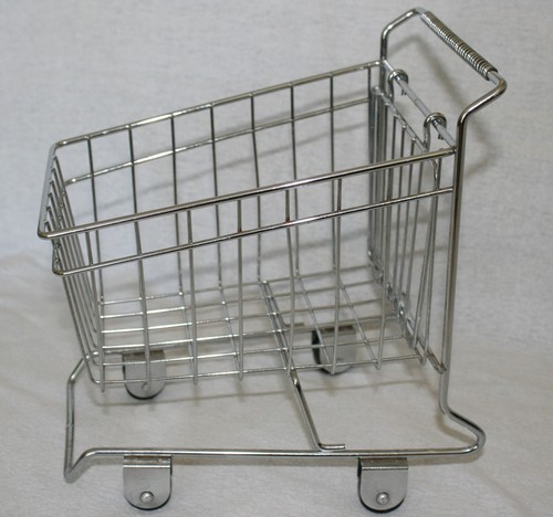 Einkaufswagen silber metall - einkaufswagen, silber,