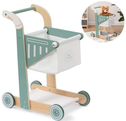 Einkaufswagen shoppy aus holz - einkaufswagen,